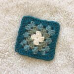 Beautiful blue and green granny square crocheted